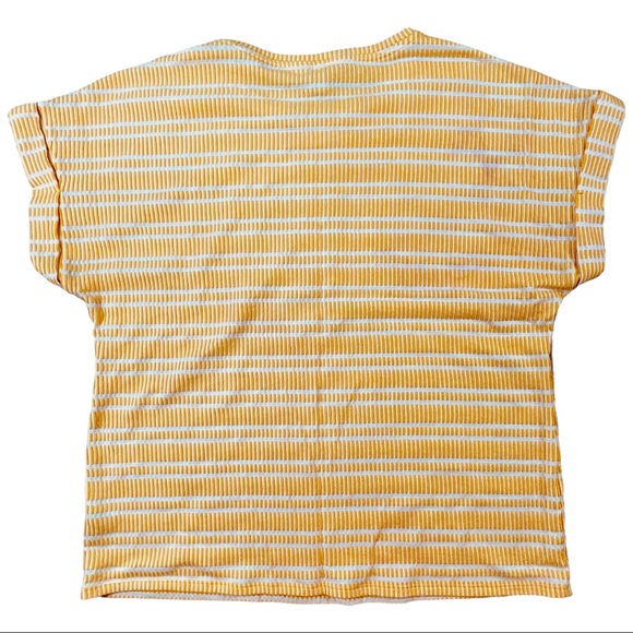 4/$32 Cato size medium golden/yellow & white striped super soft textured shirt - Picture 4 of 7